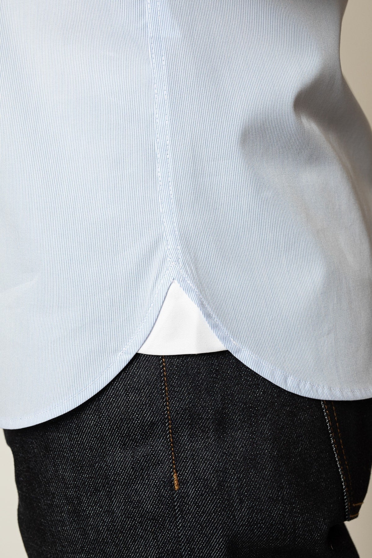 W. Vassily - Thin Blue Stripes Shirt 100% GOTS cotton