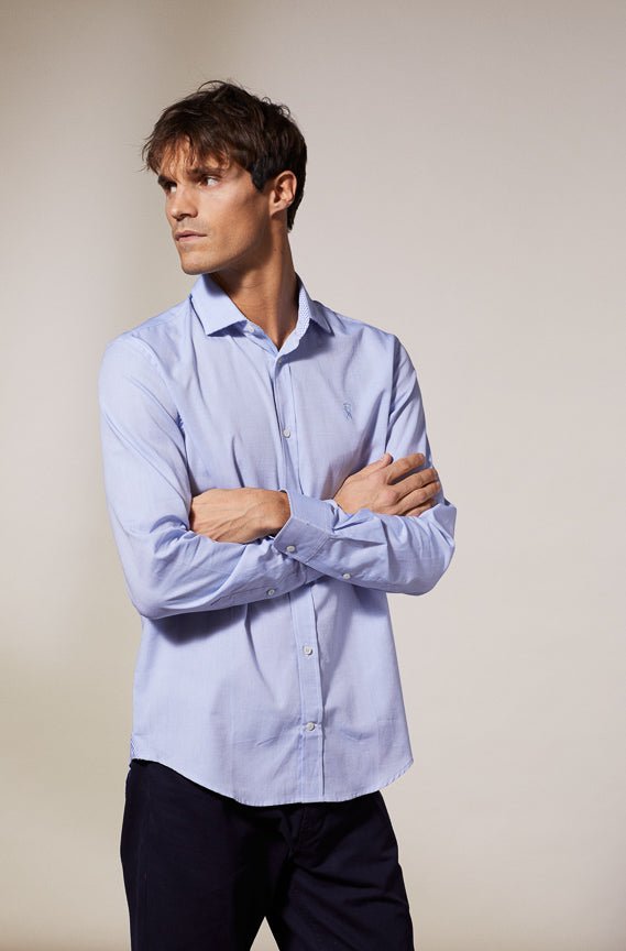 Conrad Sky Blue Shirt Oxford 100% Cotton